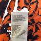Stylish Women’s Viscose Dress UK12 Floral Print Long Sleeve Orange Navy