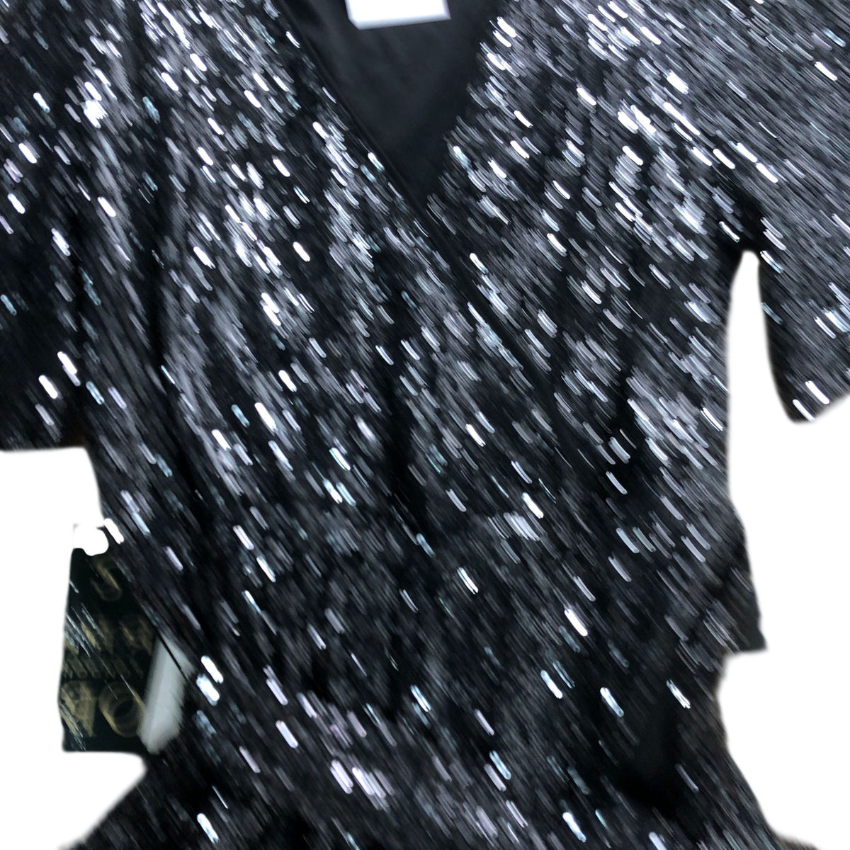 Love & Roses Black Sequin Jumpsuit UK16 Women's V Neck Wide Leg Party Wear