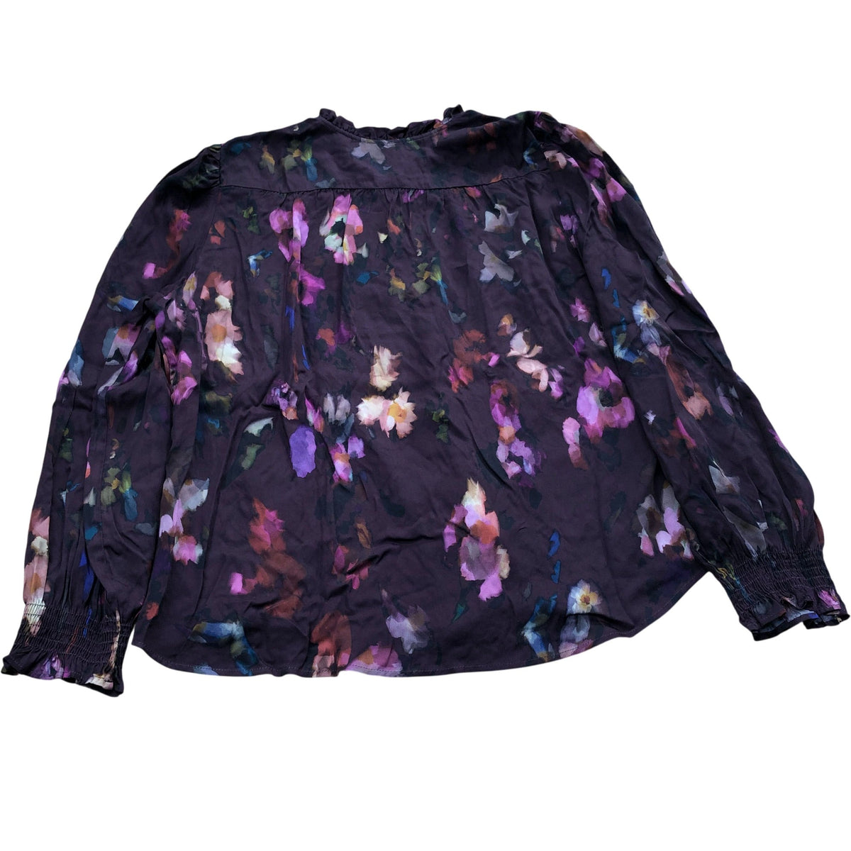 Baukjen Sabrina Printed Blouse Plum Watercolour Floral Size 16