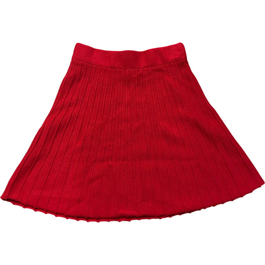 River Island Skater Skirt UK6 Women's Red Knitted Stretchy Cotton Blend