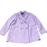 Double Breasted Blazer UK Size 12Women's Textured Peacoat Pink