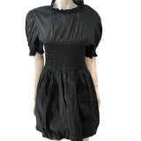 River Island Women Black Smocked Puff Sleeve Dress UK Size 16
