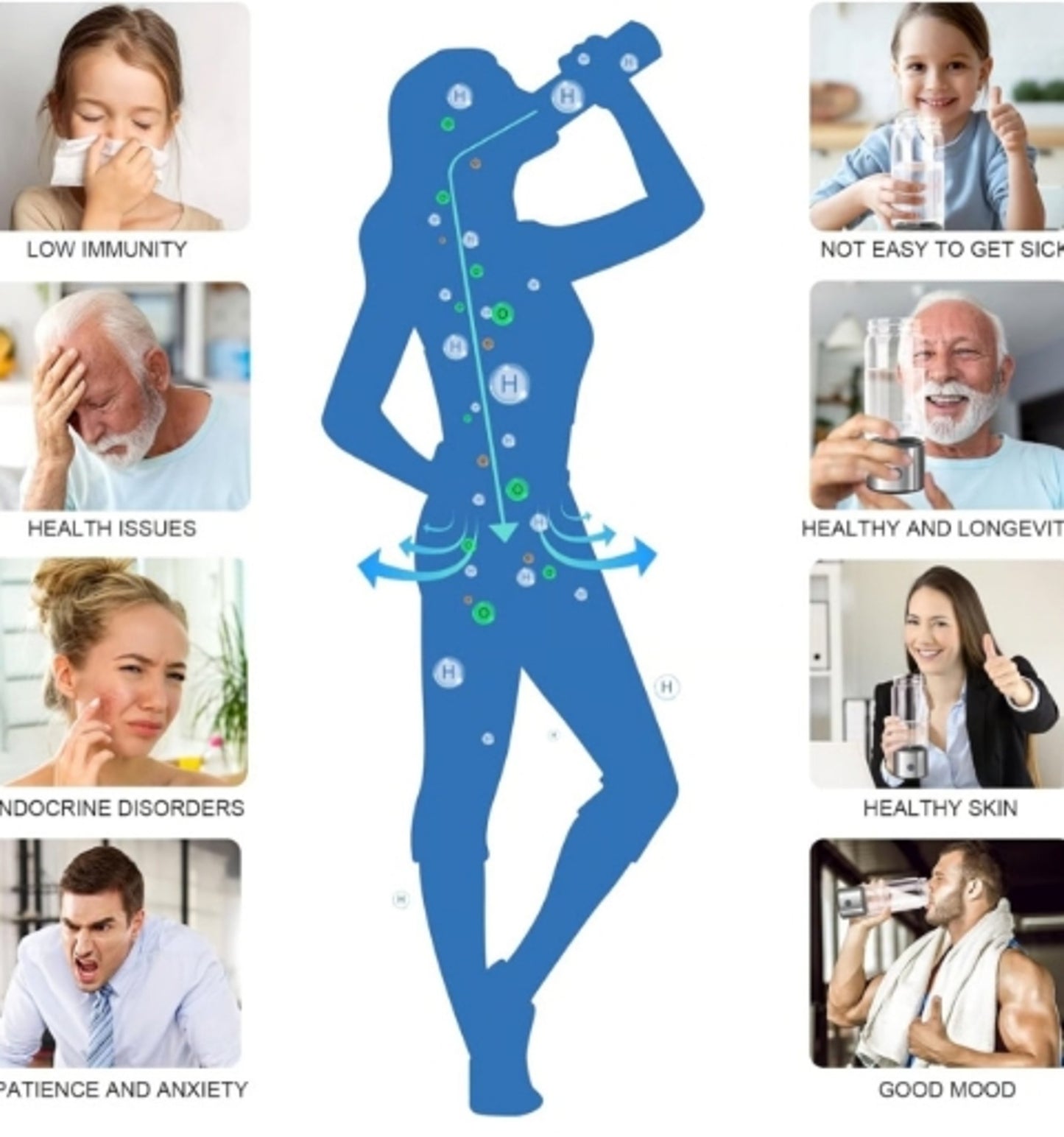 Hydrogen Infused Water Bottle 304 Stainless Steel Leak Proof Glass Cup