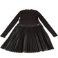 River Island Women's Knitted Hybrid Faux Leather Brown Pleated Dress Medium