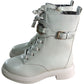 River Island Cream Lace Up Chunky Ankle Boots UK4