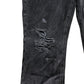 River Island High Rise Straight Jeans 12L Women's Black Denim with Rips