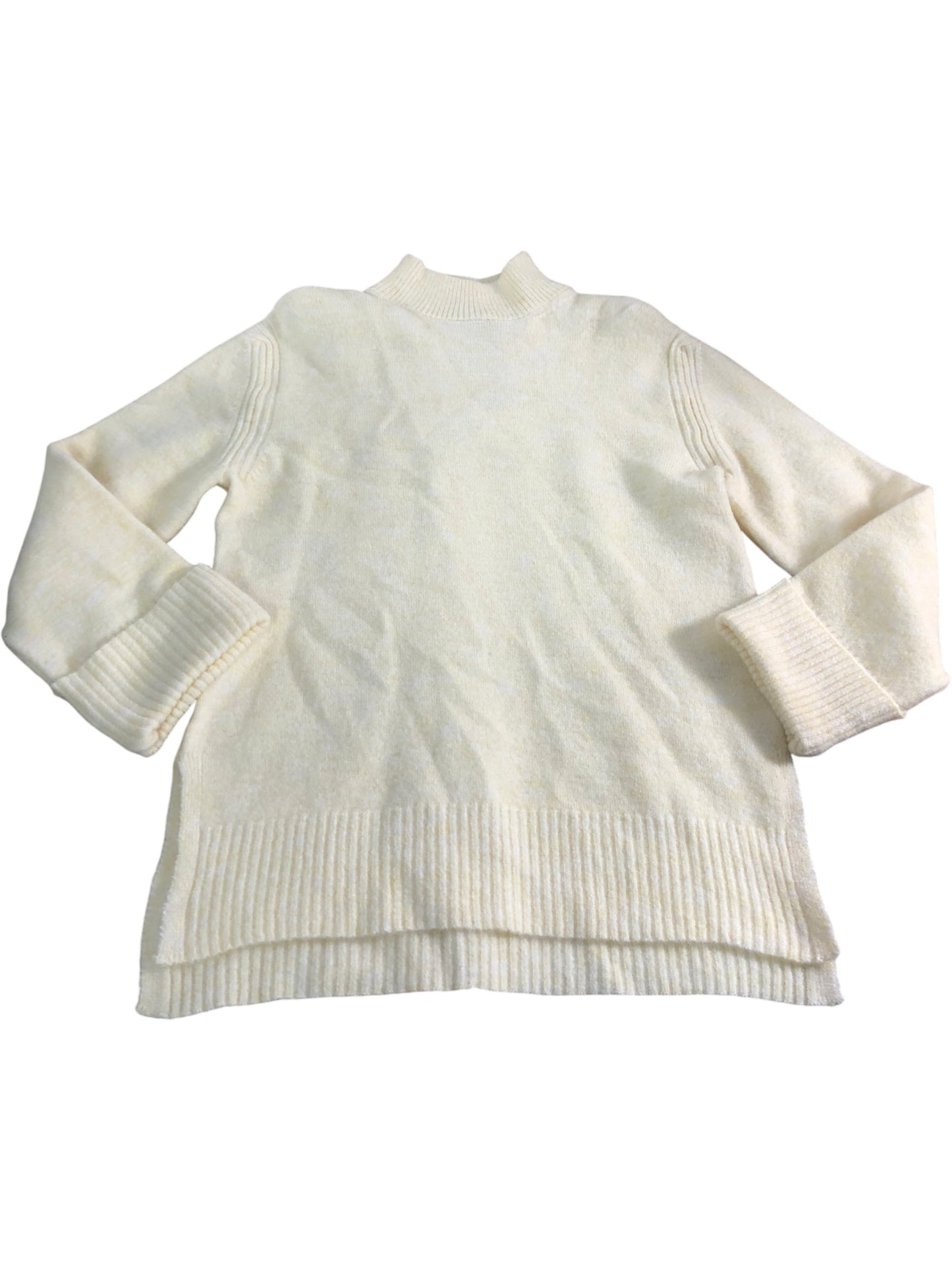 River Island Cream Sweater Women’s Ribbed Knit High Neck Long Sleeve Size Small