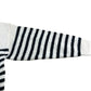 UK18 Women's Striped Cardigan Cream Black Knitted Button Front