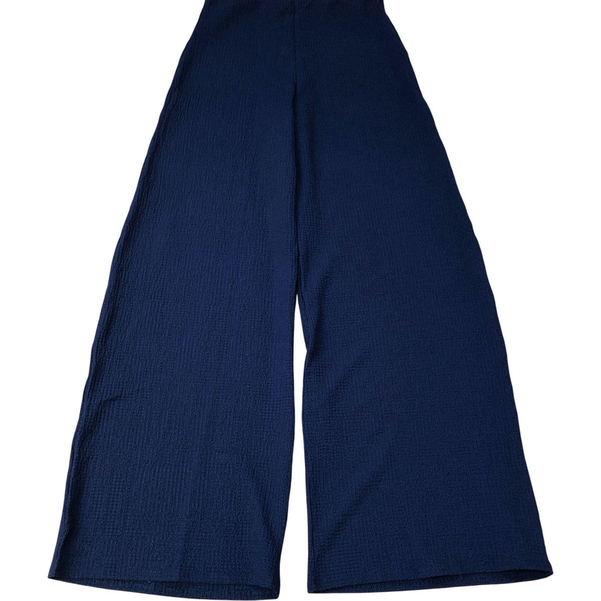 River Island Wide Leg Trousers Navy Textured Trousers Size S