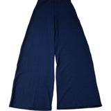 River Island Wide Leg Trousers Navy Textured Trousers Size S