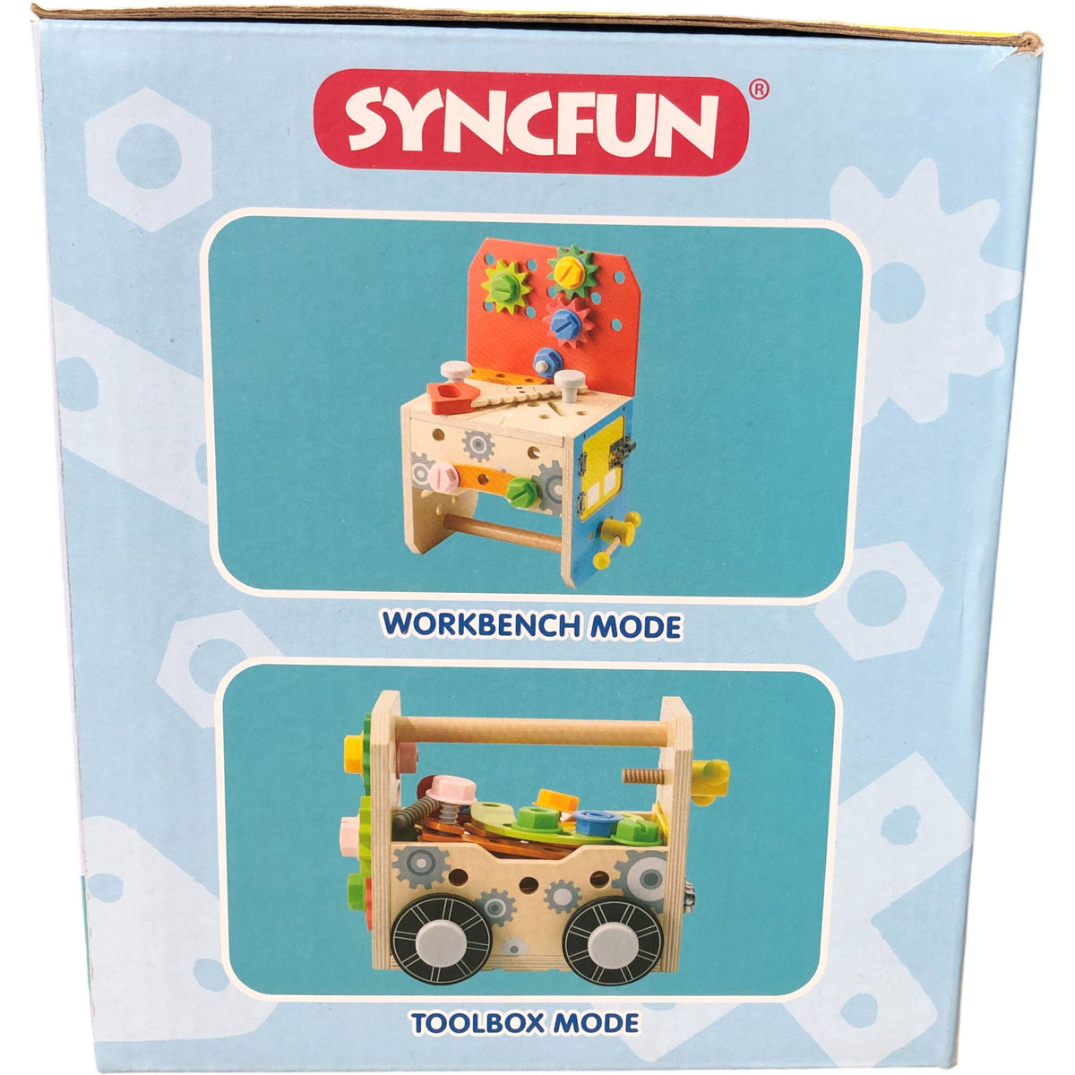 Syncfun Versatile Wooden Tool Box Age 3+ Educational Skills Toy Set