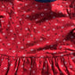 Girls Dress Size 7-8 Years Long Sleeve Red Floral Cotton