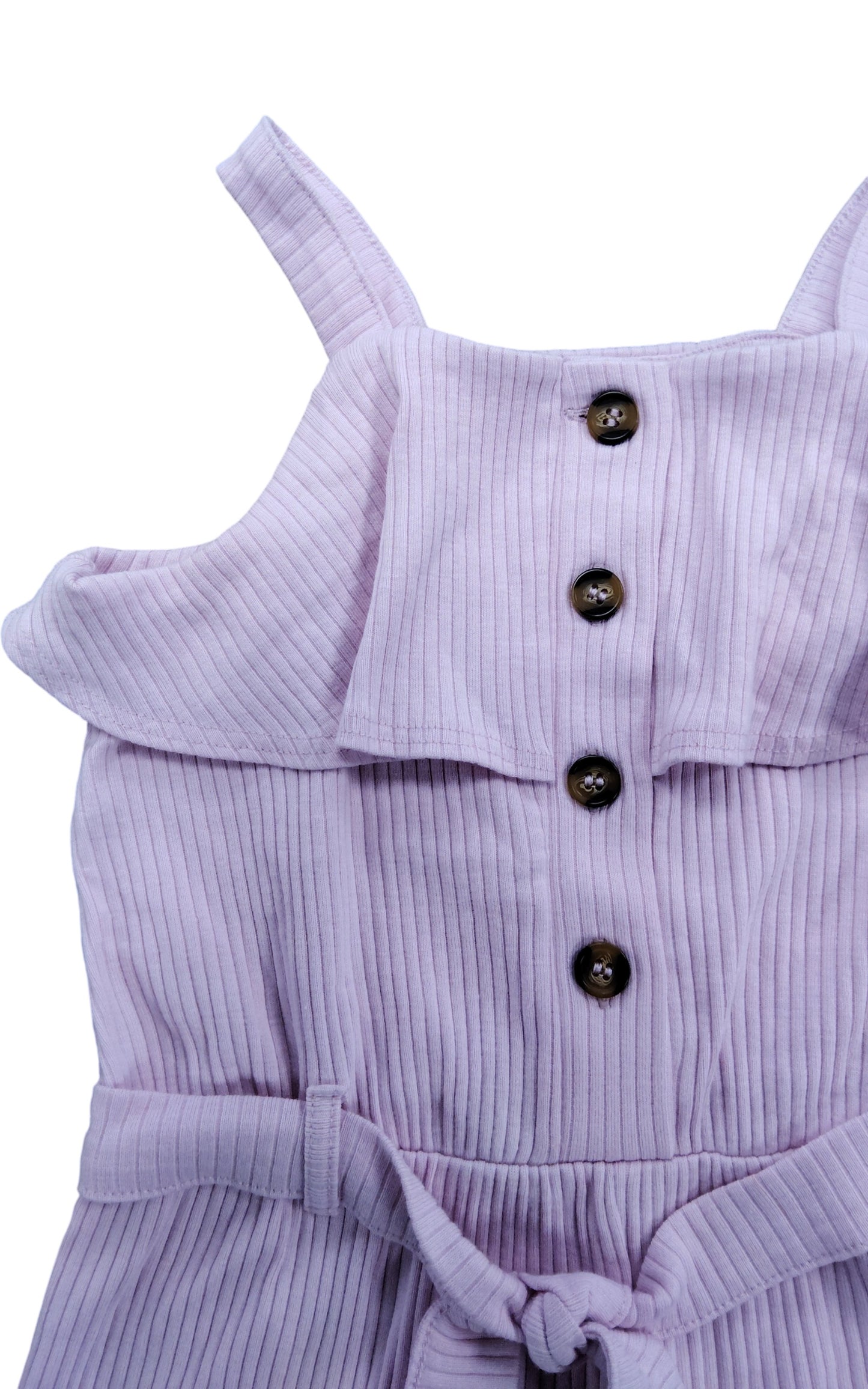 River Island Girls Pink Striped Playsuit 7-8Yrs Summer Ruffle Sleeves