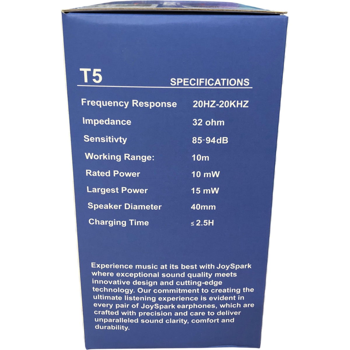 JoySpark T5 Wireless Headphones Professional Kids Bluetooth High Bass Blue