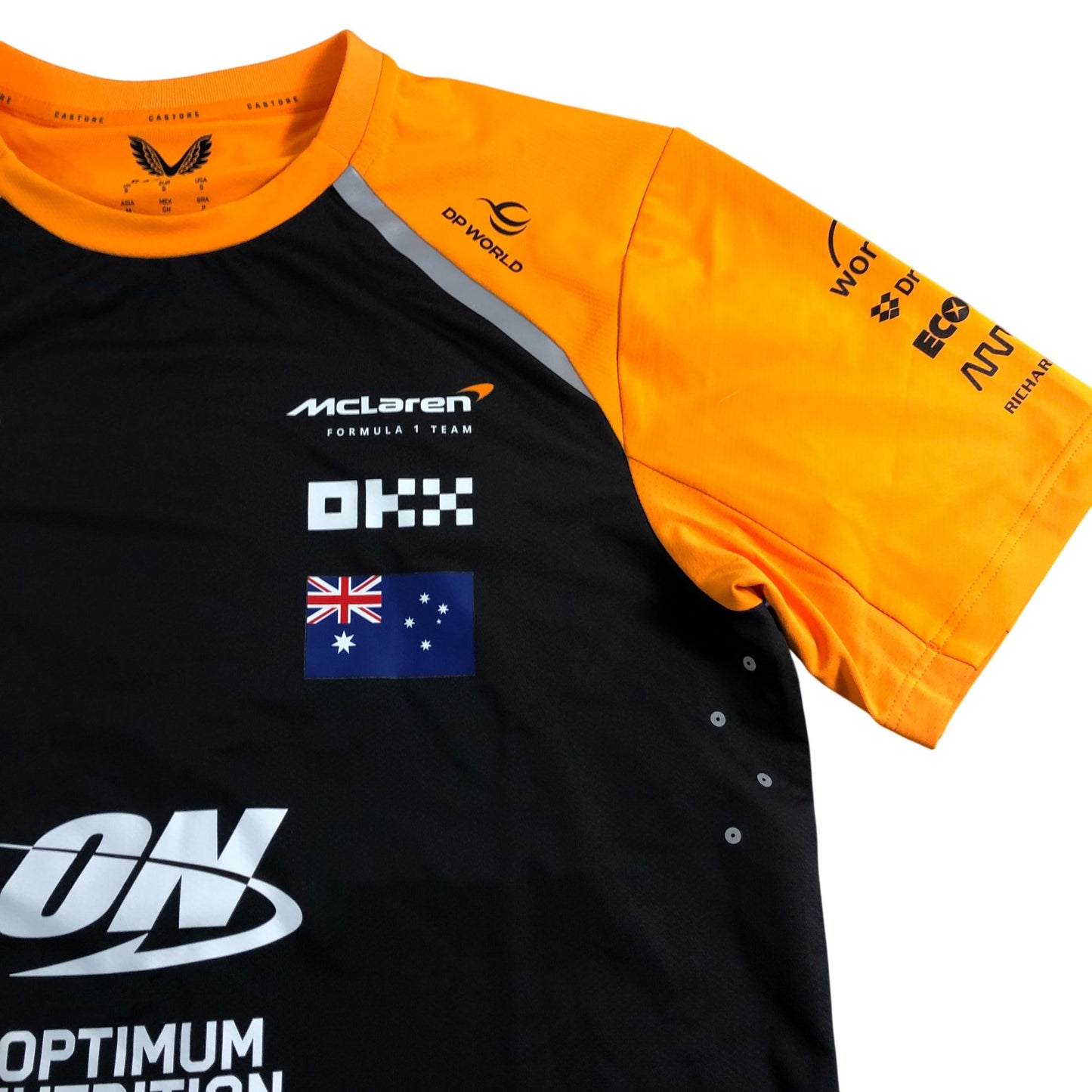 McLaren Formula 1 Team Race Shirt Men's Orange Black Sportswear Small