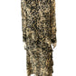 River Island Leopard Print Midi Dress Women High Neck Long Sleeve Size 8