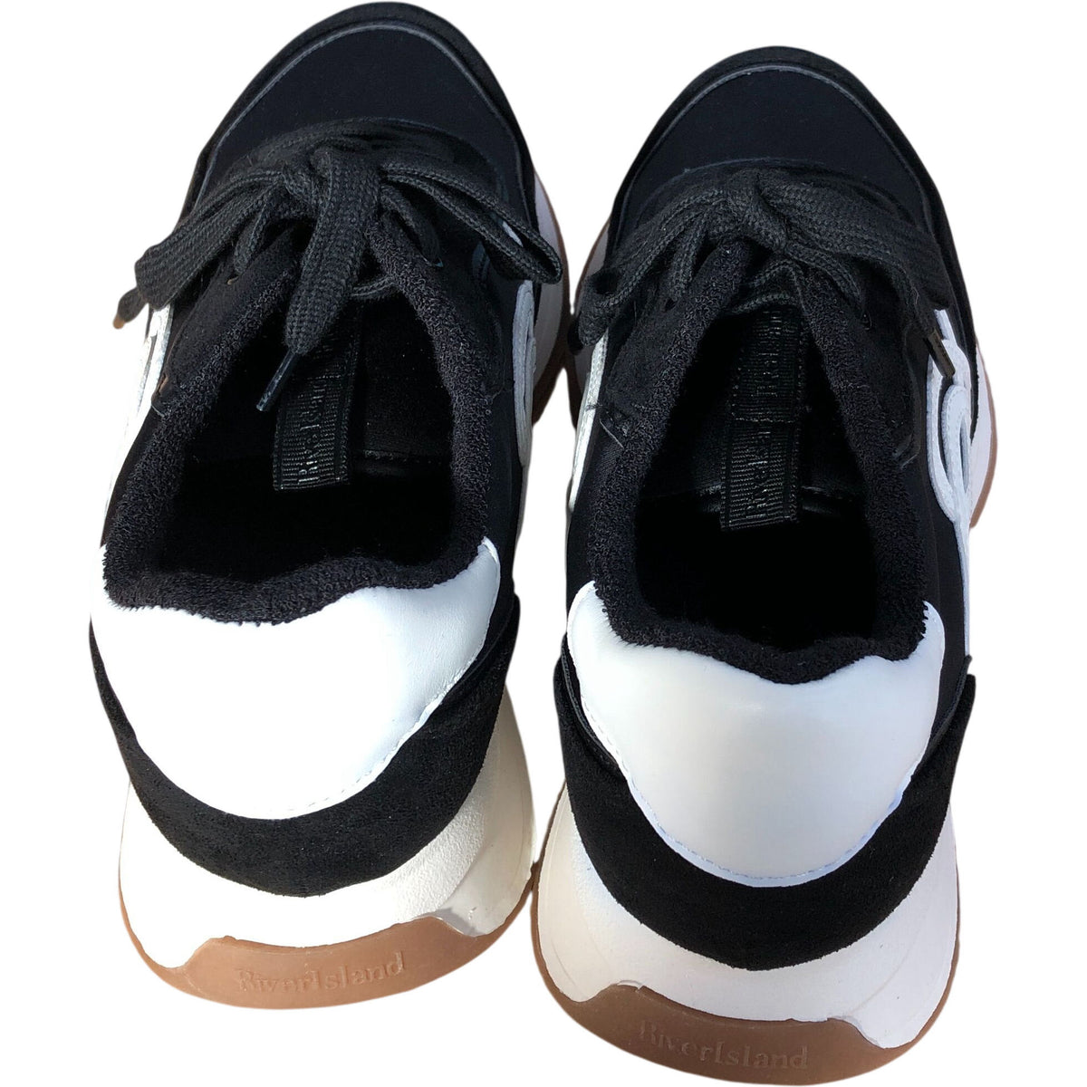 River Island Women's Black Lace Up Sneakers
