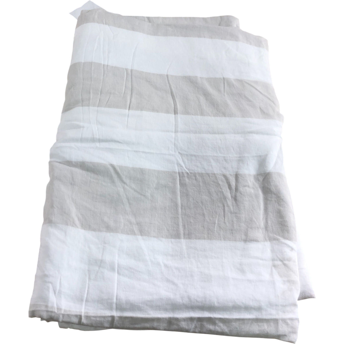 Double Duvet Cover 200x200cm 100 Cotton White Grey Striped Bedding