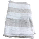 Double Duvet Cover 200x200cm 100 Cotton White Grey Striped Bedding