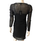 River Island Elegant Black Sheer Long Sleeve Dress UK12 Women's Dress