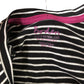 Striped Top Women's Long Sleeve Black White Cotton Casual Tee Size 10