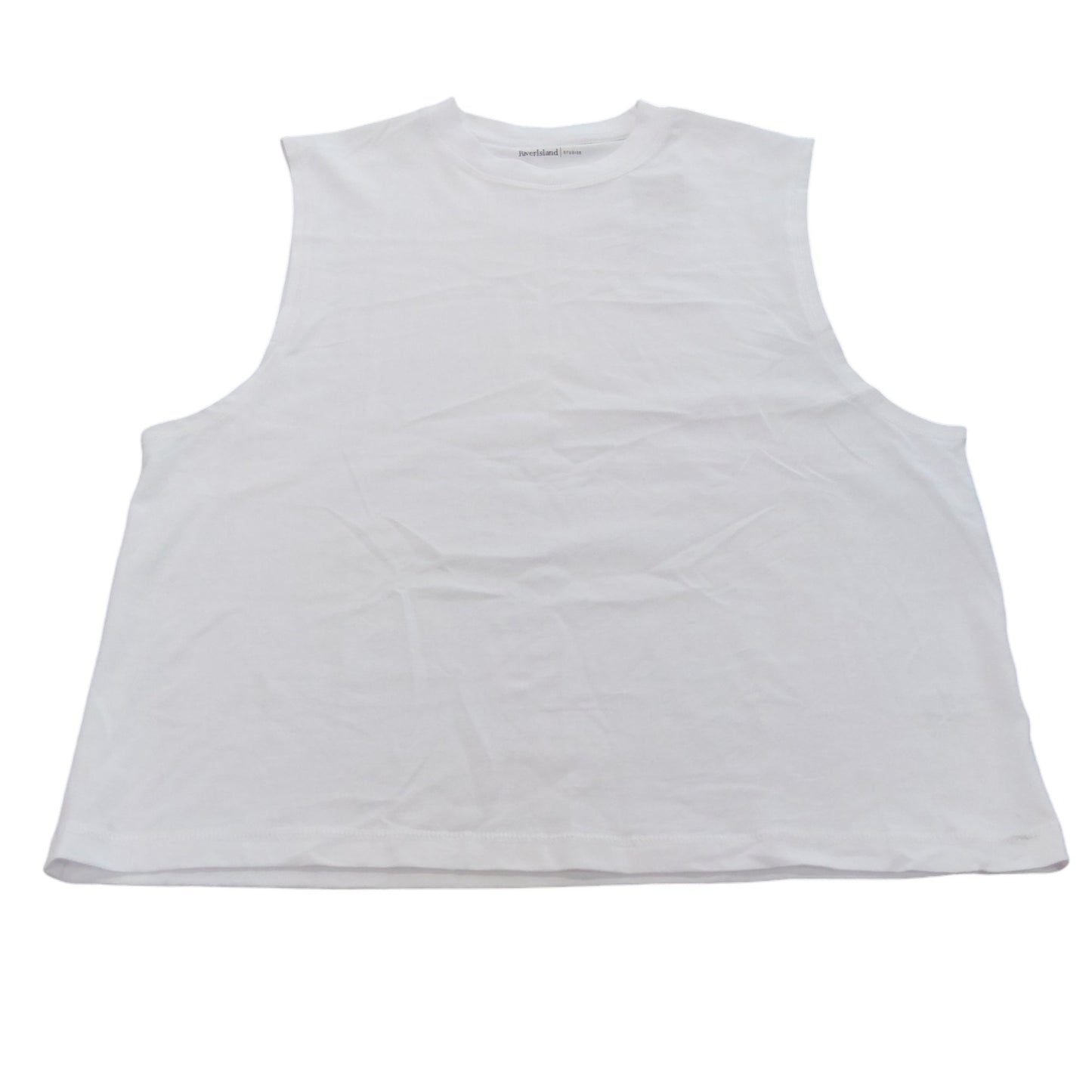 River Island Women's White Sleeveless Top Size M Cotton Casual Activewear