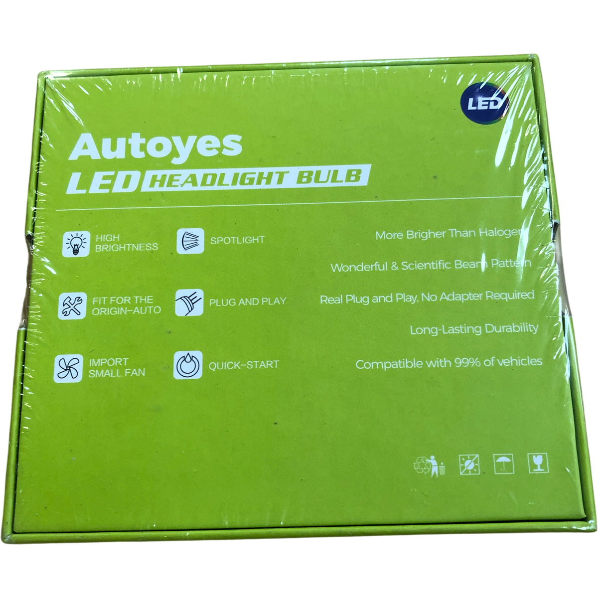 Autoyes LED Headlight Bulb H11 H9 Pack of 2 High Brightness Plug and Play