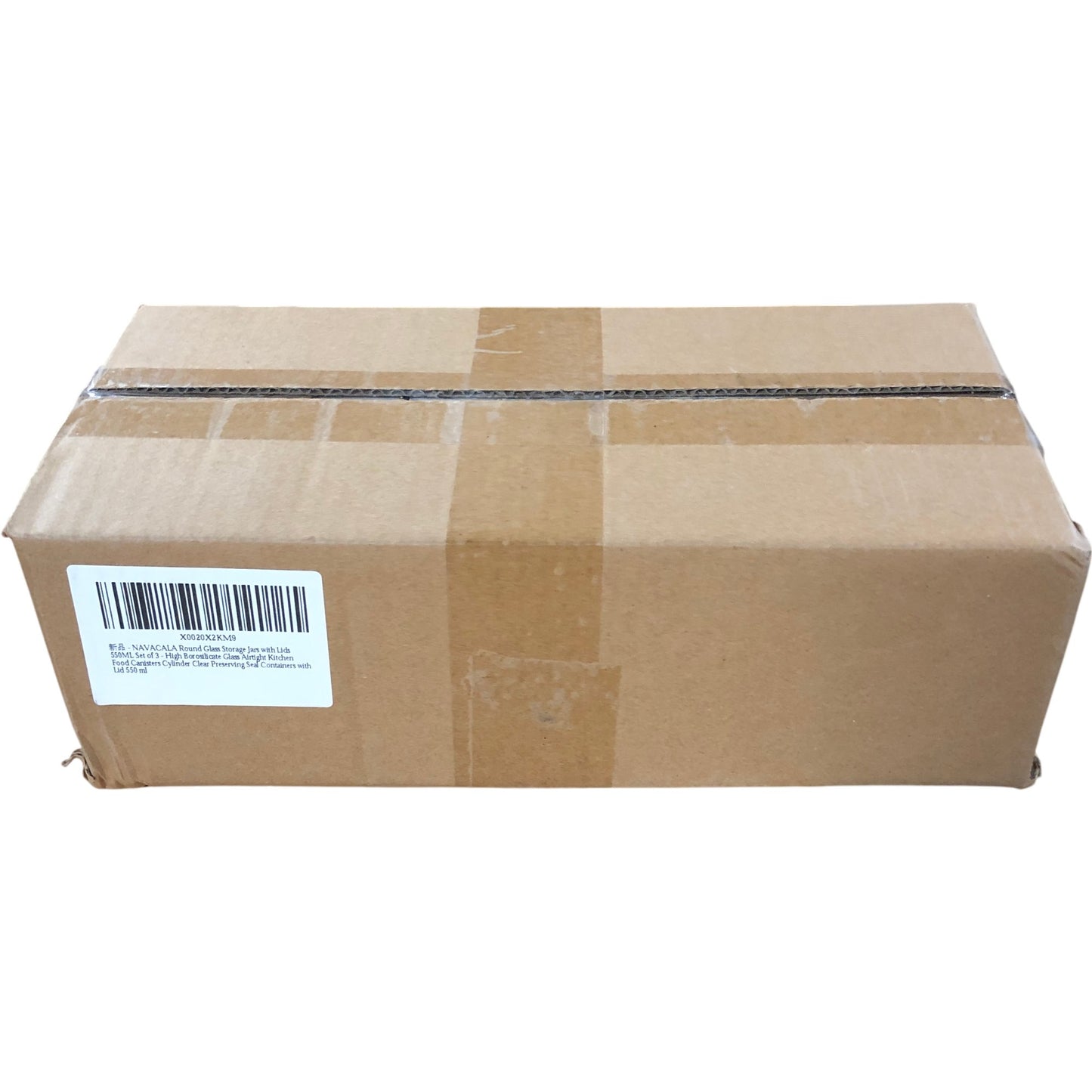 Navacala Round Glass Storage Jars Set of 3 550ml Airtight Kitchen Containers