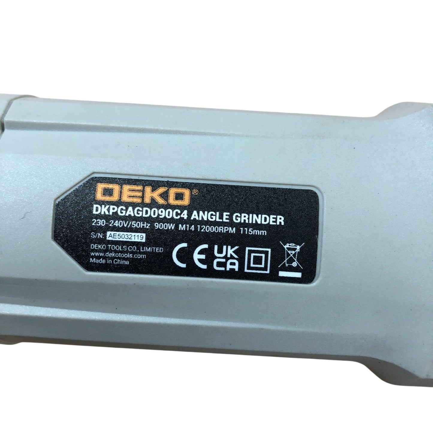 DEKO DKPGAGD090C4 115MM 900W Angle Grinder 12000RPM Power Tool