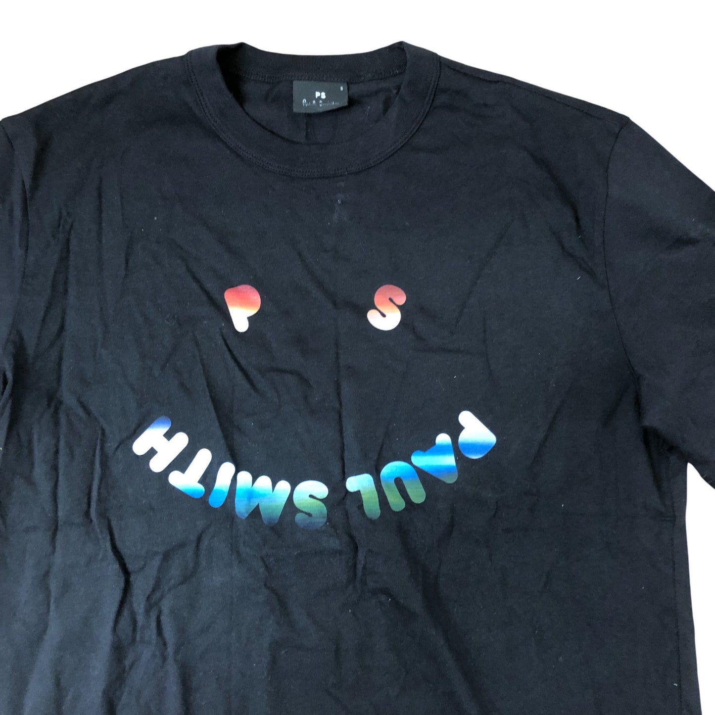 Paul Smith PS Smile T-Shirt Size S Men's Black Cotton Graphic Tee