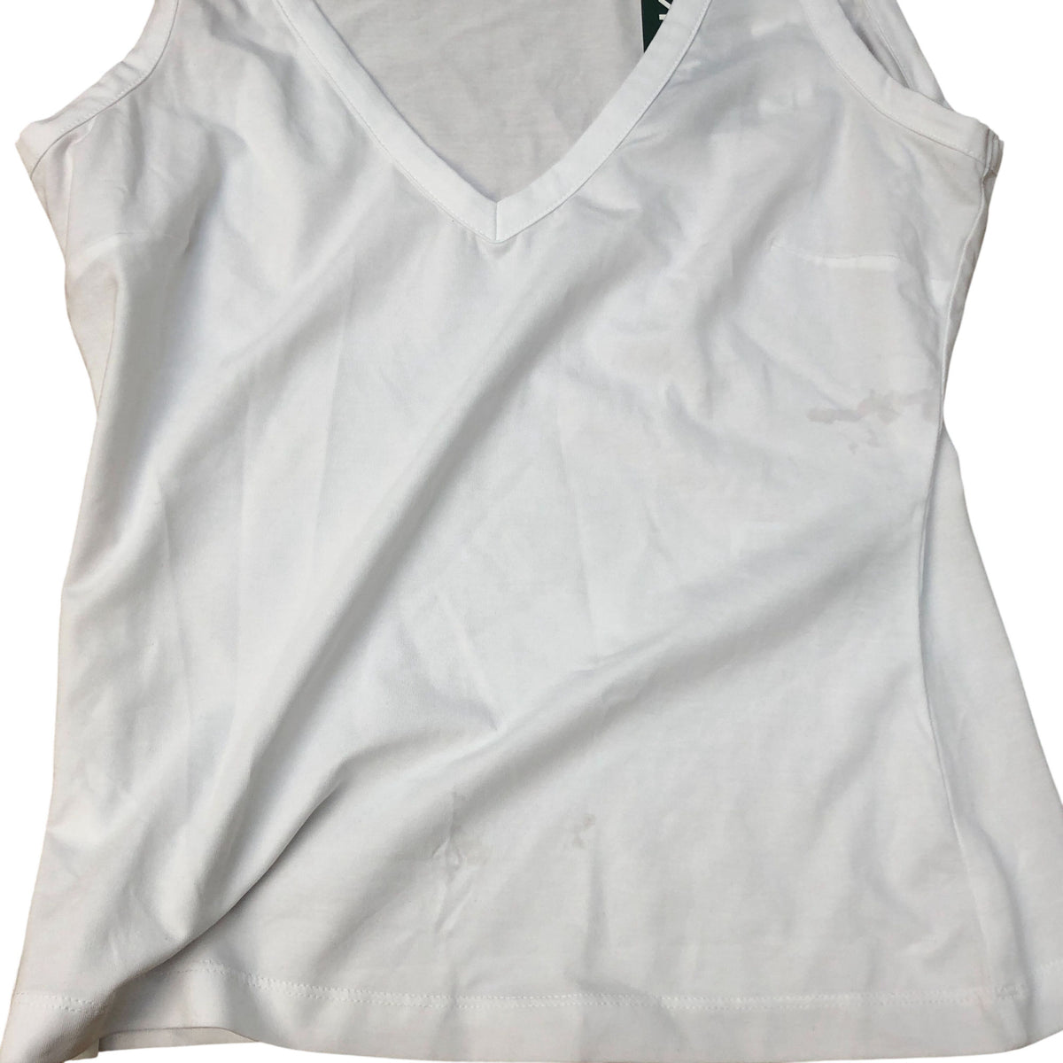 Baukjen Women's V Neck Tank Top Size UK8 White Organic Cotton Blend