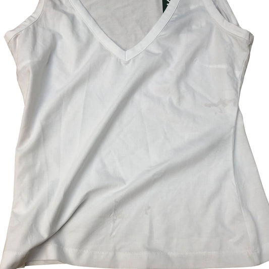 Baukjen Women's V Neck Tank Top Size UK8 White Organic Cotton Blend
