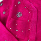 River Island Pink Cardigan Women's Beaded Style Short Sleeve Fashion
