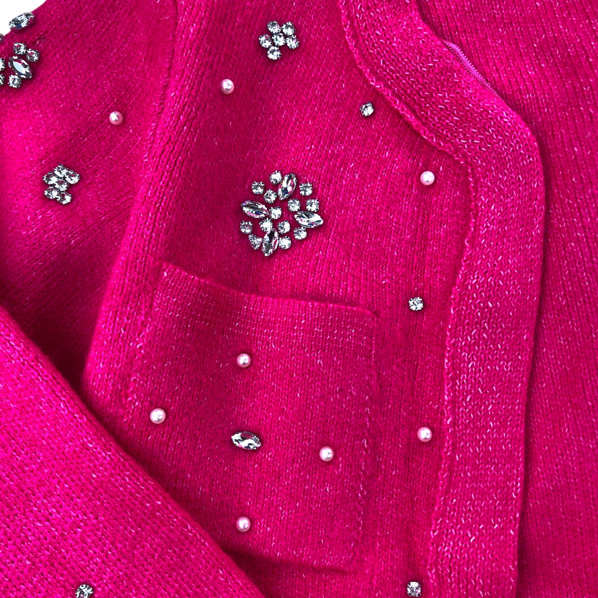 River Island Pink Cardigan Women's Beaded Style Short Sleeve Fashion