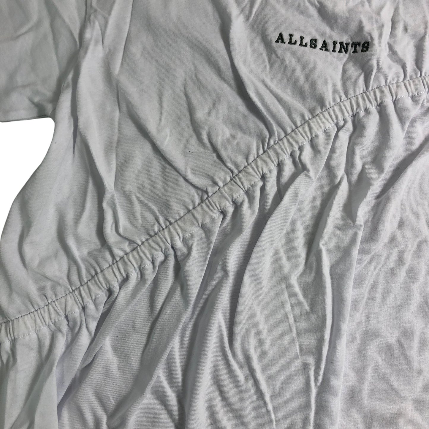 All Saints Girls Ruched T-Shirt Size 5-6 Years White Short Sleeve Top