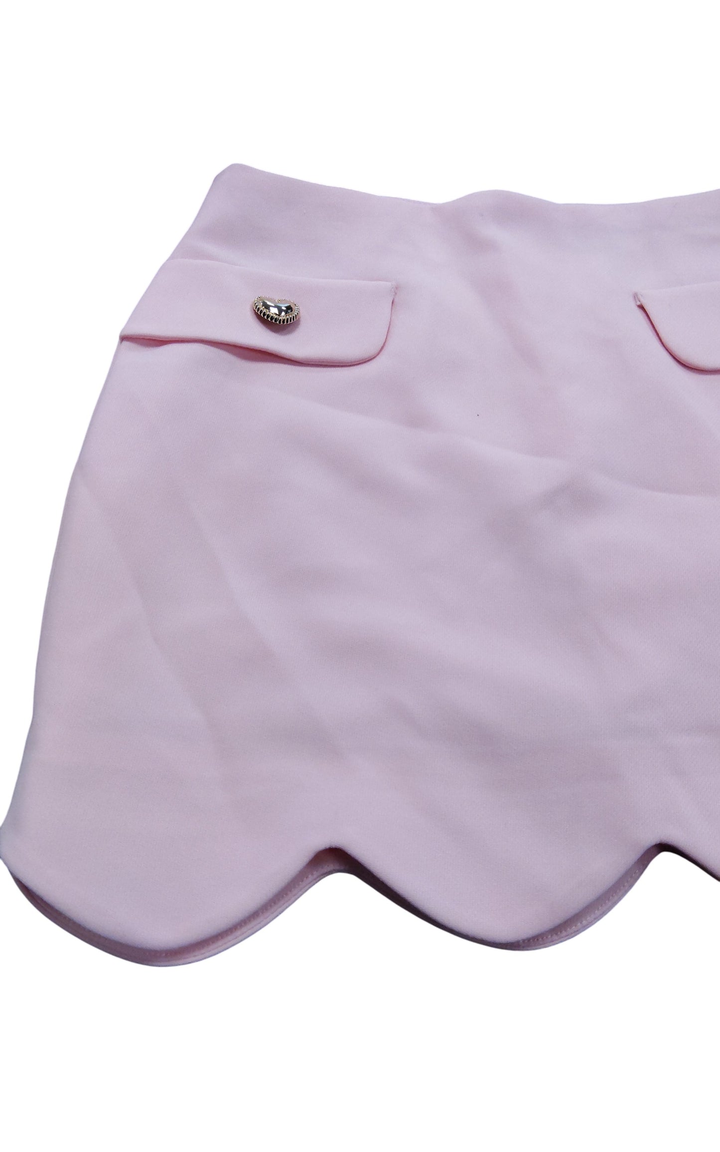 River Island Girls 9-10 Years Pink Scalloped Edge Blazer Skirt Suit Set