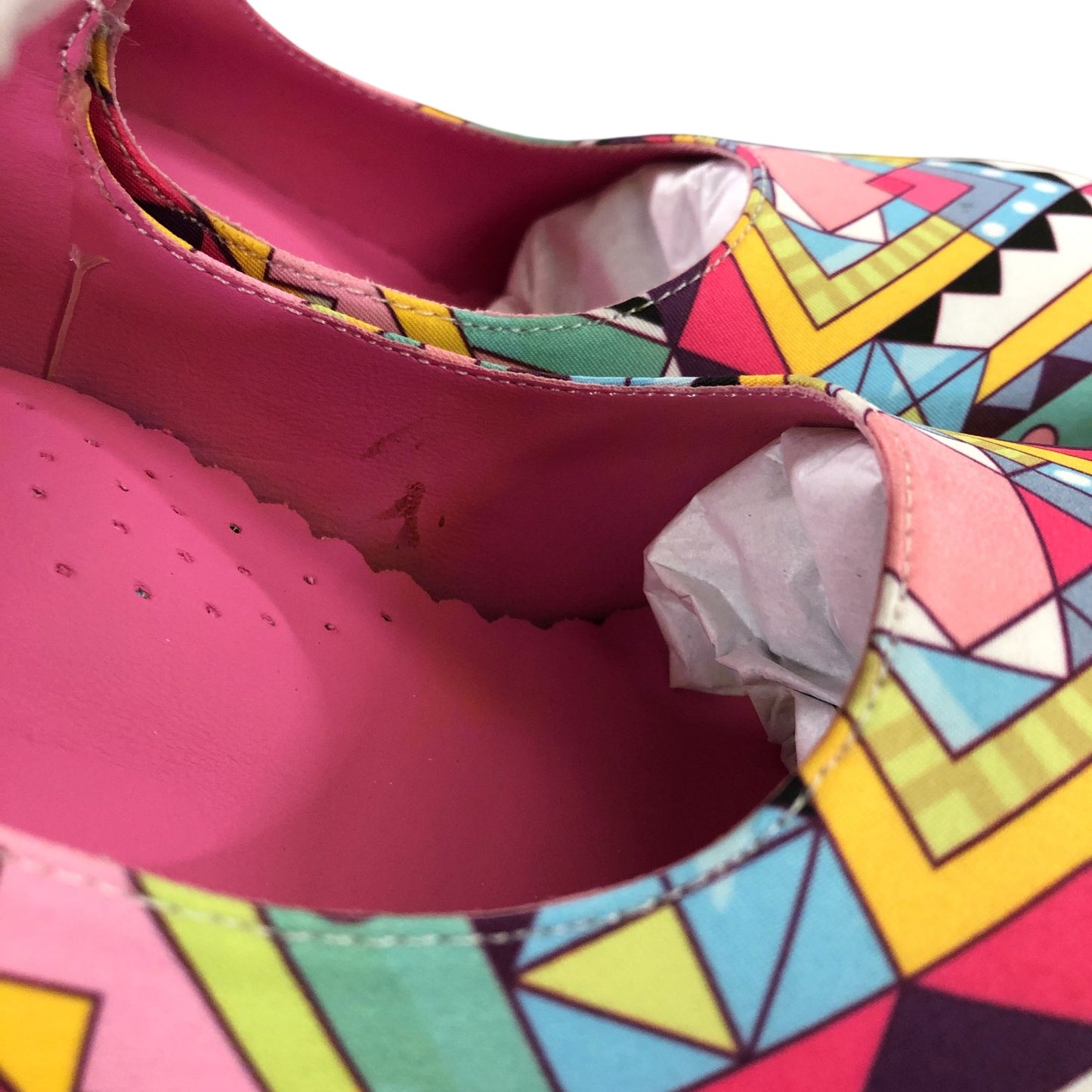 Hot Chocolate Design Geometric Heels Size UK 8 Women's Colourful Patterned Shoes