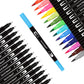 Dual Tip Brush Pens Set of 36 Waterproof Odourless Fine Tip Art Supplies