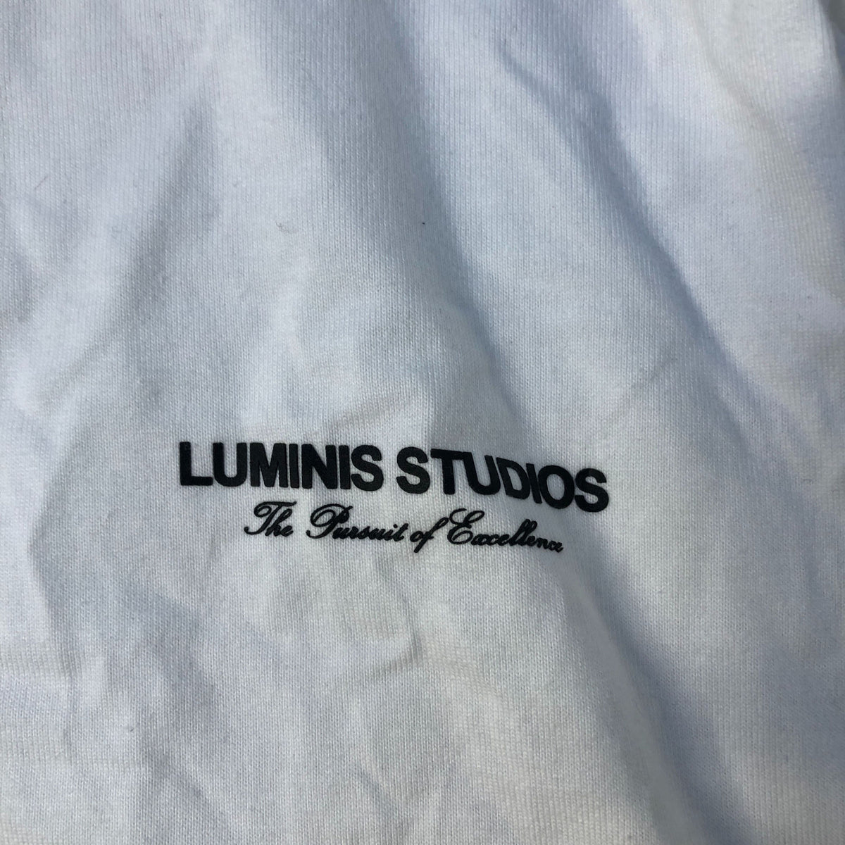 River Island Luminis Studios T-Shirt Men's White Casual Boxy Fit Medium