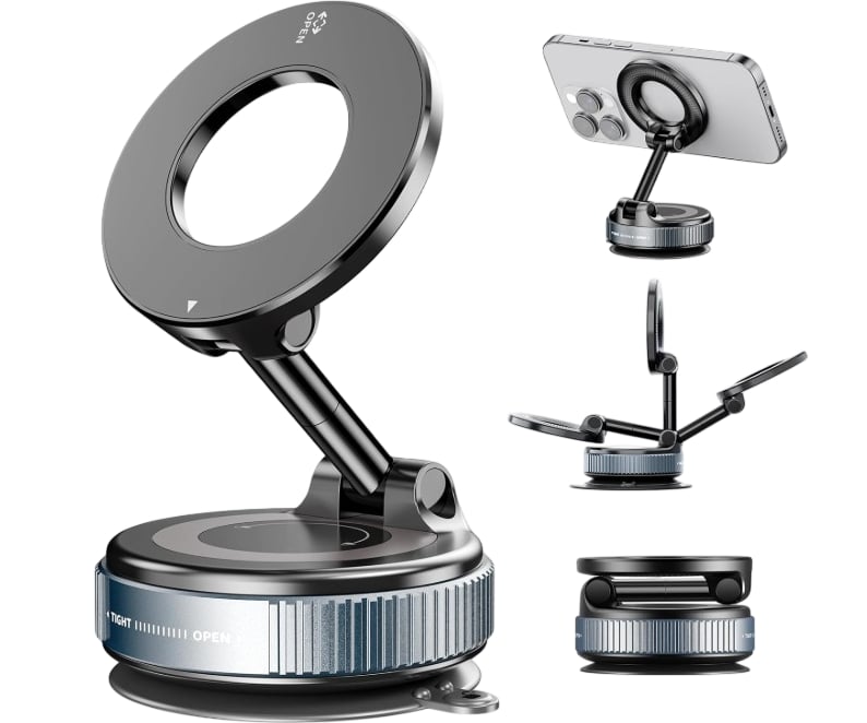 MS5XTILY Vacuum Magnetic Phone Holder K007 360 Degree Flexibility Black Modern