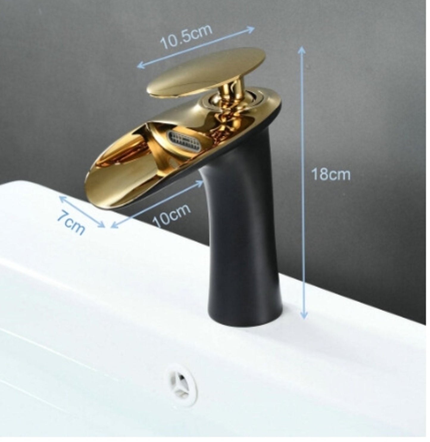 SHUNLI Bathroom Sink Taps Mixers - Black Gold Bathroom Basin Mixer Tap