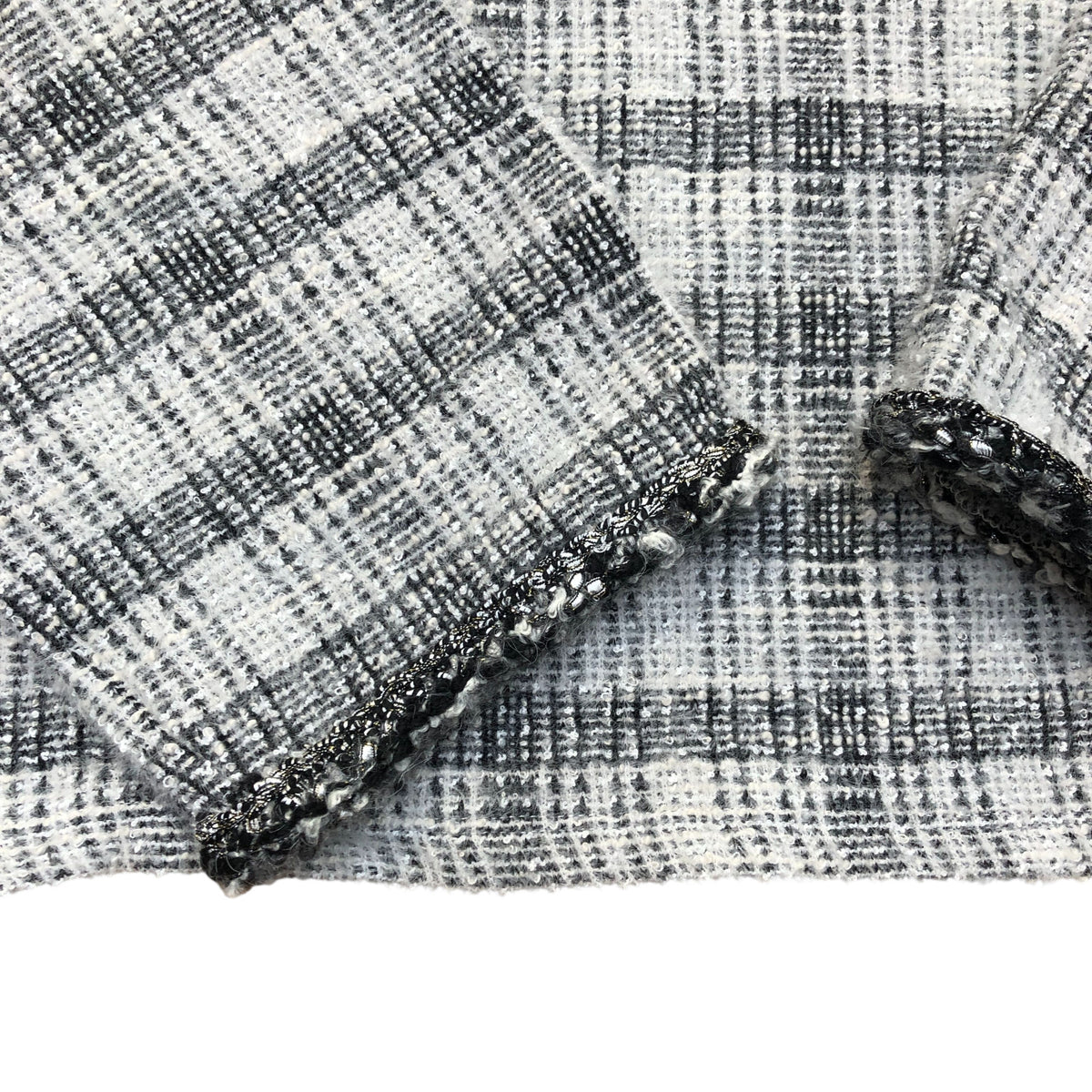 River Island Long Sleeve Checked Sweater Black & White