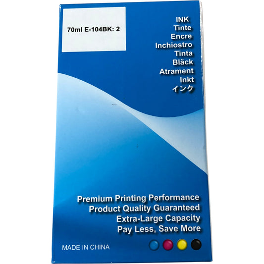 SHUOLEI E-104BK 70ml Black Ink Cartridge Compatible Premium Quality 2-Pack