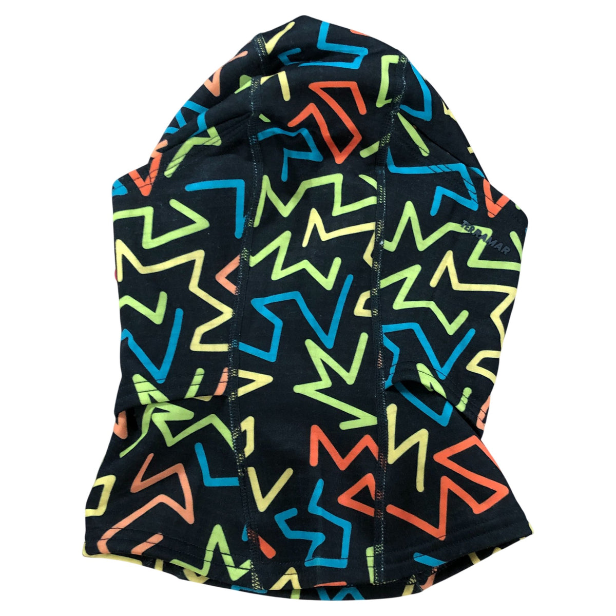 Terramar Kids Ecolator Balaclava One Size Zigzag Pattern Black Multi Color