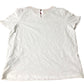 Women's White Top Size Soft Cotton Short Sleeve Ruffled Hem UK12