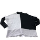 River Island Colour Block Sweater Size S Women's Black White Ribbed Knit