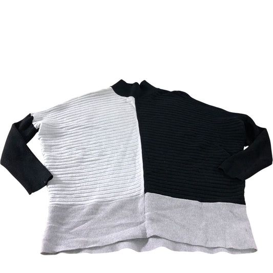 River Island Colour Block Sweater Size S Women's Black White Ribbed Knit