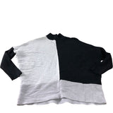 River Island Colour Block Sweater Size S Women's Black White Ribbed Knit