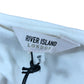 River Island White 60s Riv Sol Dress UK S Women's One Shoulder Wrap