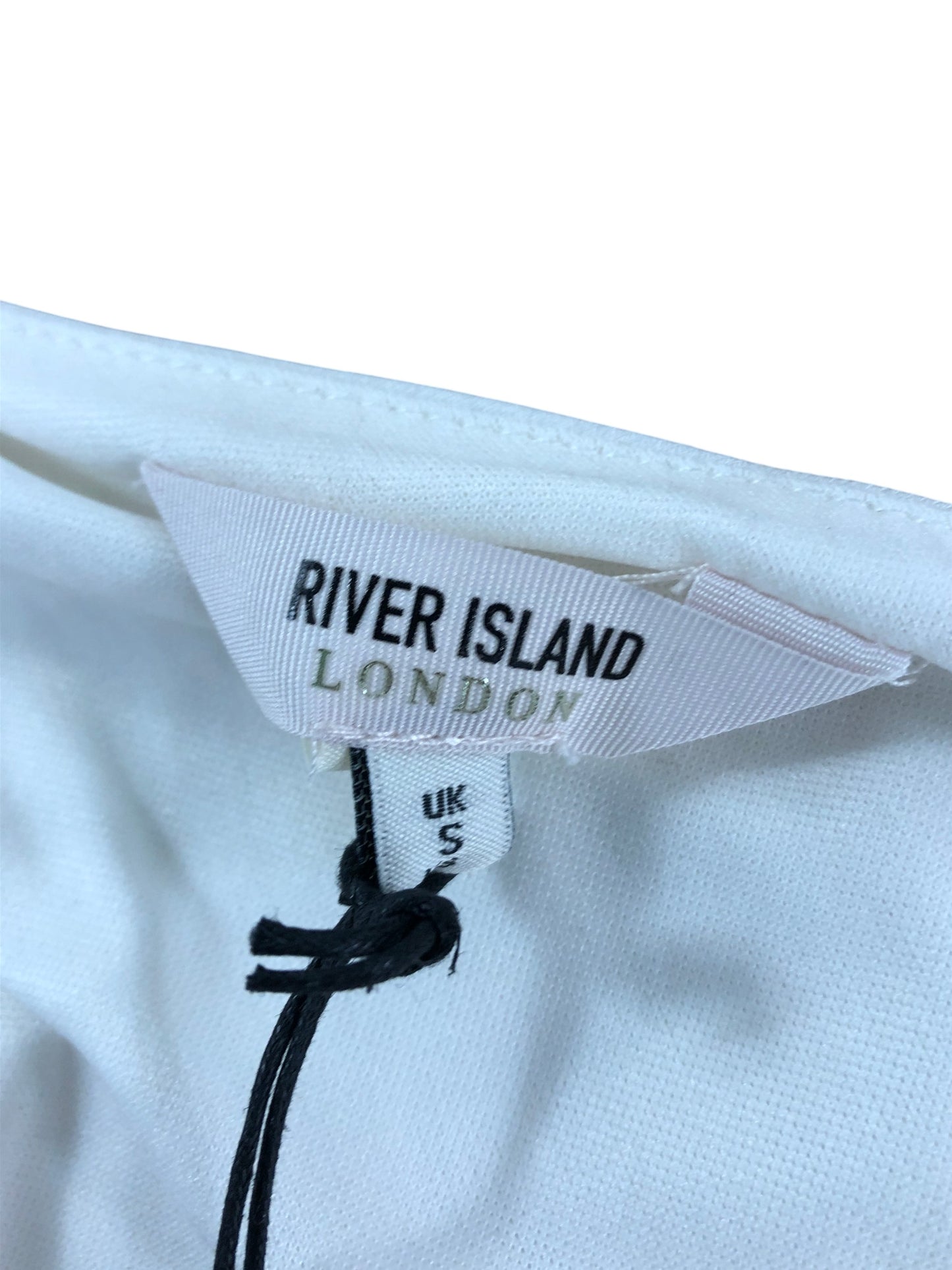 River Island White 60s Riv Sol Dress UK S Women's One Shoulder Wrap